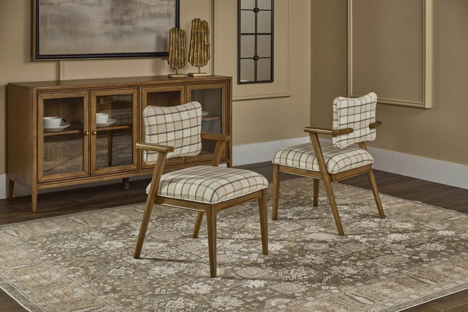 Carlisle 6-Piece Farmhouse Dining Set – Leg Dining Table, 2 Arm Chairs, 2 Side Chairs & Bench by Modus Furniture