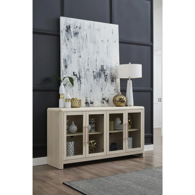 Liv 5-Piece Dining Set – Japandi Style, Oval Ash Wood Table, White Sand Finish by Modus Furniture