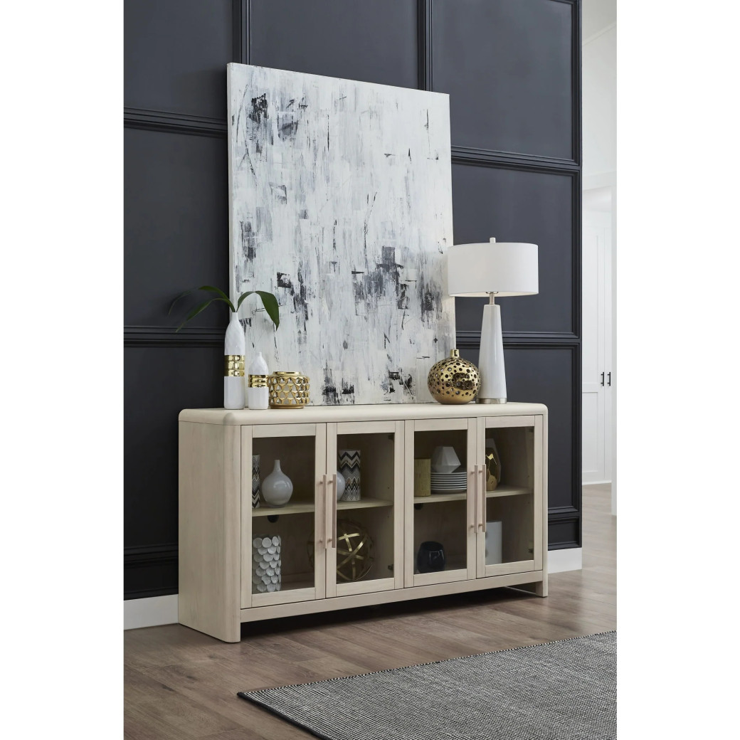 Liv 5-Piece Dining Set – Japandi Style, Oval Ash Wood Table, White Sand Finish by Modus Furniture
