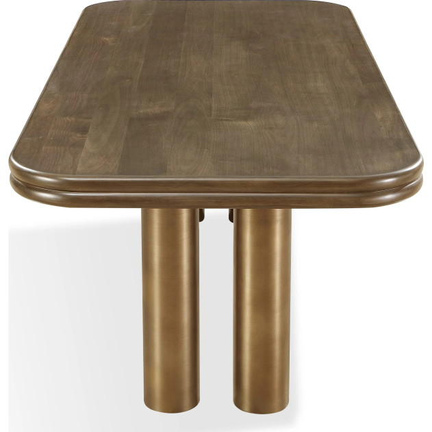 Mataranka 7-Piece Contemporary Dining Set – Rectangular Table, 6 Chairs, Bistre & Brushed Golden Finish by Modus Furniture