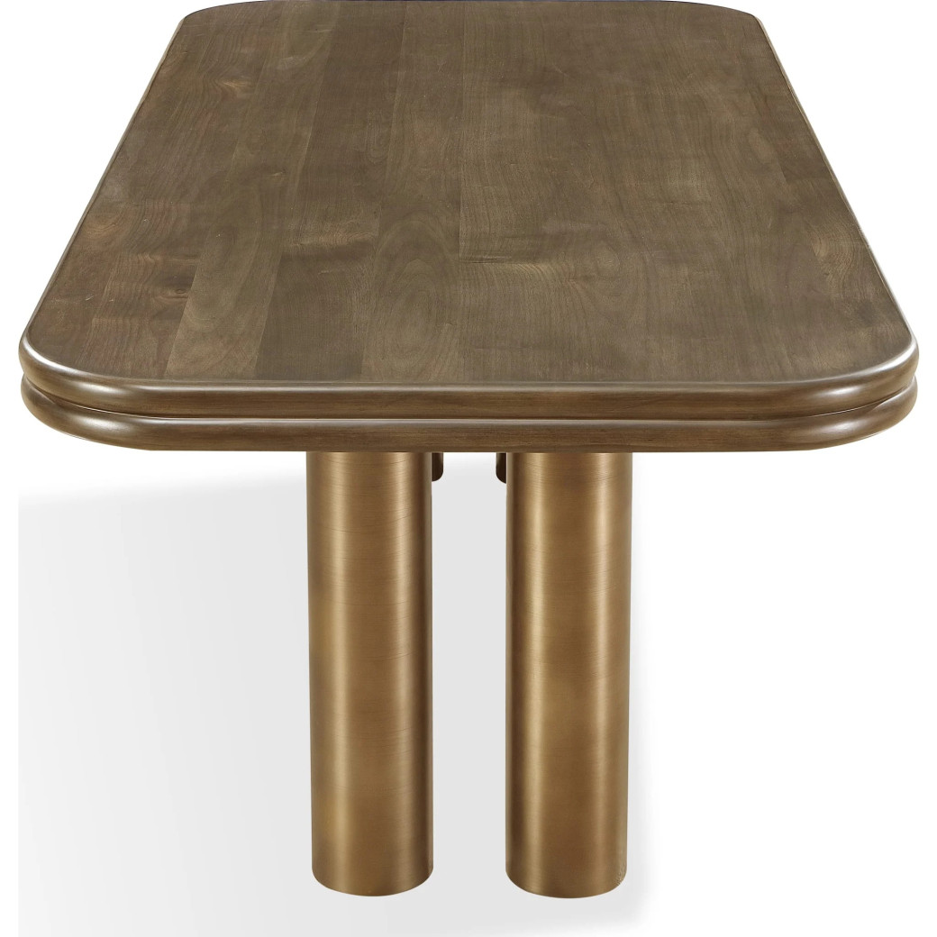 Mataranka 7-Piece Contemporary Dining Set – Rectangular Table, 6 Chairs, Bistre & Brushed Golden Finish by Modus Furniture
