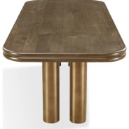 Mataranka 7-Piece Contemporary Dining Set – Rectangular Table, 6 Chairs, Bistre & Brushed Golden Finish by Modus Furniture
