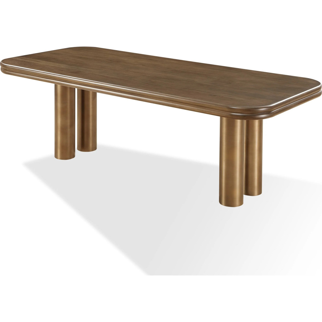 Mataranka 7-Piece Contemporary Dining Set – Rectangular Table, 6 Chairs, Bistre & Brushed Golden Finish by Modus Furniture
