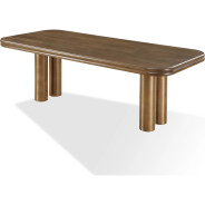 Mataranka 7-Piece Contemporary Dining Set – Rectangular Table, 6 Chairs, Bistre & Brushed Golden Finish by Modus Furniture