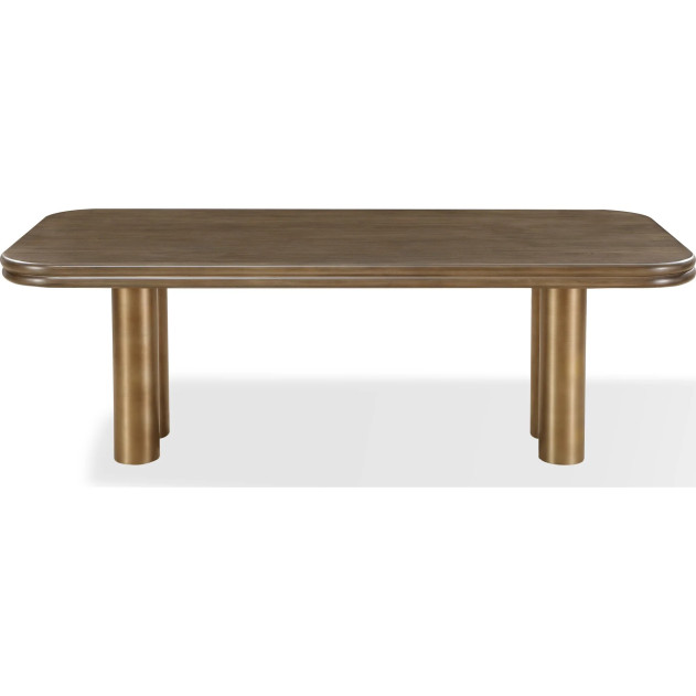 Mataranka 7-Piece Contemporary Dining Set – Rectangular Table, 6 Chairs, Bistre & Brushed Golden Finish by Modus Furniture