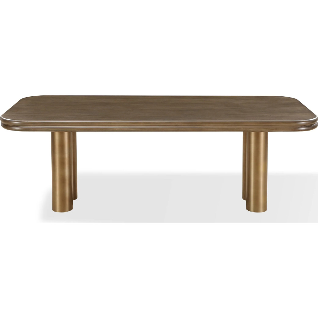 Mataranka 7-Piece Contemporary Dining Set – Rectangular Table, 6 Chairs, Bistre & Brushed Golden Finish by Modus Furniture