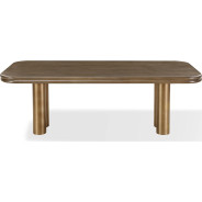 Mataranka 7-Piece Contemporary Dining Set – Rectangular Table, 6 Chairs, Bistre & Brushed Golden Finish by Modus Furniture