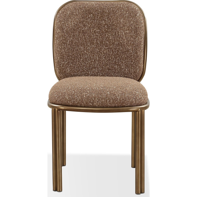 Mataranka 7-Piece Contemporary Dining Set – Rectangular Table, 6 Chairs, Bistre & Brushed Golden Finish by Modus Furniture