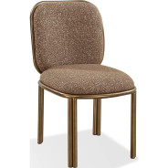 Mataranka 7-Piece Contemporary Dining Set – Rectangular Table, 6 Chairs, Bistre & Brushed Golden Finish by Modus Furniture