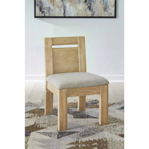 Nia 6-Piece Transitional Dining Set – Rectangular Acacia Wood Table, 4 Chairs & Bench, Lioness Finish by Modus Furniture