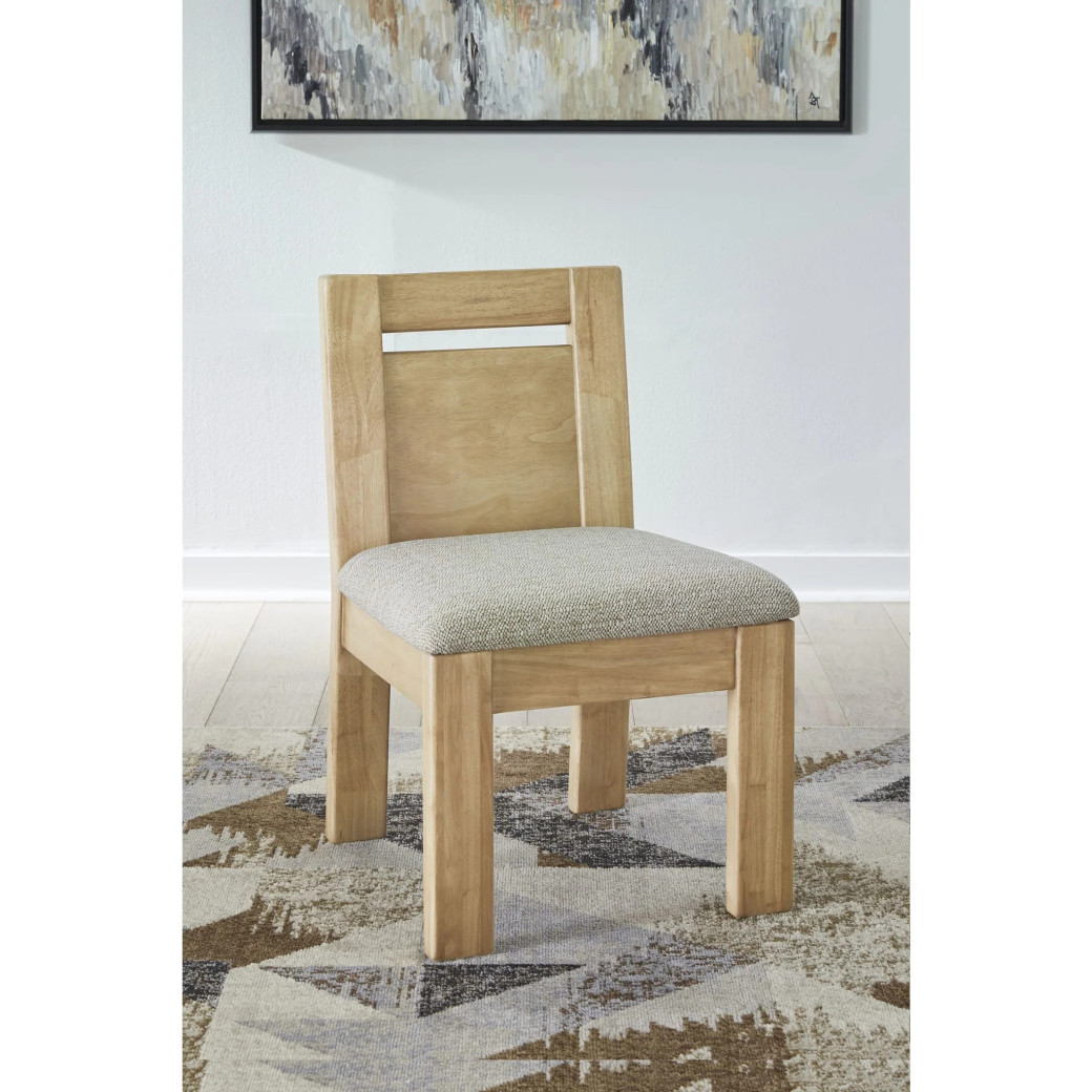 Nia 6-Piece Transitional Dining Set – Rectangular Acacia Wood Table, 4 Chairs & Bench, Lioness Finish by Modus Furniture