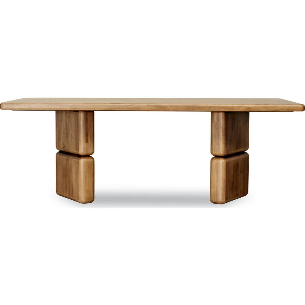 Nia 6-Piece Transitional Dining Set – Rectangular Acacia Wood Table, 4 Chairs & Bench, Lioness Finish by Modus Furniture
