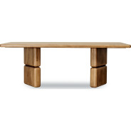 Nia 6-Piece Transitional Dining Set – Rectangular Acacia Wood Table, 4 Chairs & Bench, Lioness Finish by Modus Furniture