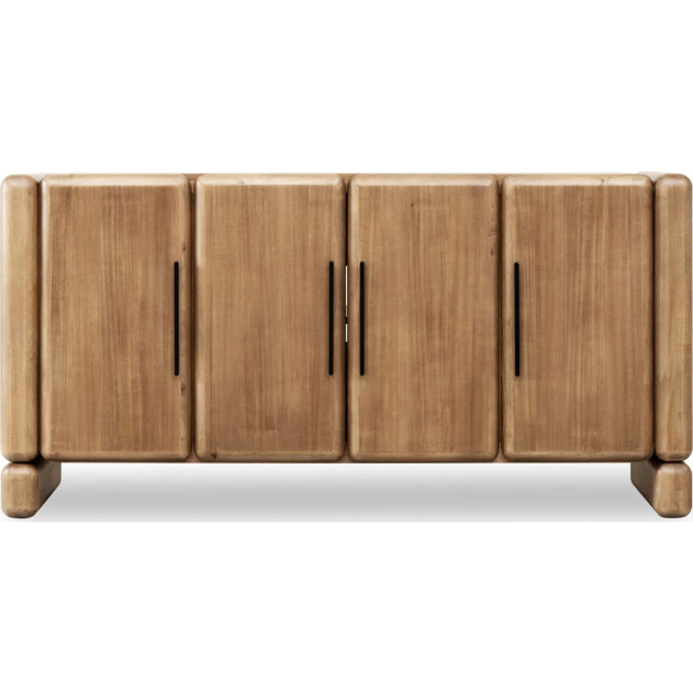 Nia 6-Piece Transitional Dining Set – Rectangular Acacia Wood Table, 4 Chairs & Bench, Lioness Finish by Modus Furniture