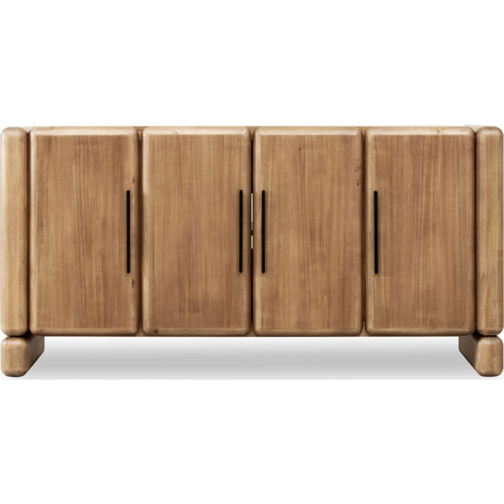 Nia 6-Piece Transitional Dining Set – Rectangular Acacia Wood Table, 4 Chairs & Bench, Lioness Finish by Modus Furniture