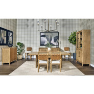 Dorsey 7-Piece Contemporary Dining Set – Table & 6 Chairs, Light Brown Finish by Modus Furniture