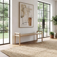 Dorsey 6-Piece Contemporary Dining Set – Table, 4 Chairs & Bench, Light Brown Finish by Modus Furniture
