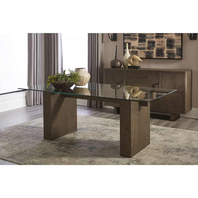 Oakland 6-Piece Contemporary Dining Set – Table, 4 Chairs & Bench, Brunette Finish by Modus Furniture