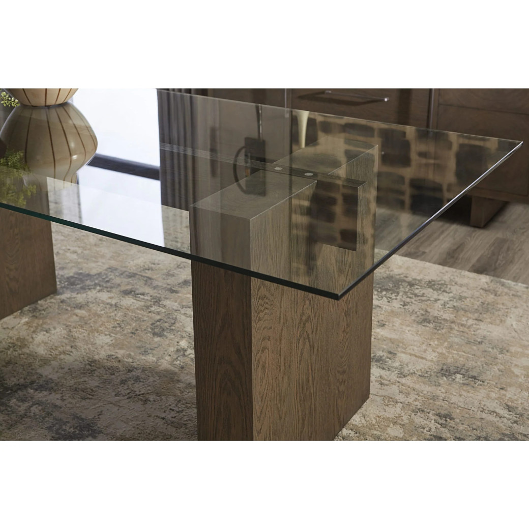 Oakland 6-Piece Contemporary Dining Set – Table, 4 Chairs & Bench, Brunette Finish by Modus Furniture