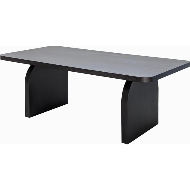 Elora 7-Piece Contemporary Dining Set – Rectangular Table, Jet Black Ash Finish by Modus Furniture