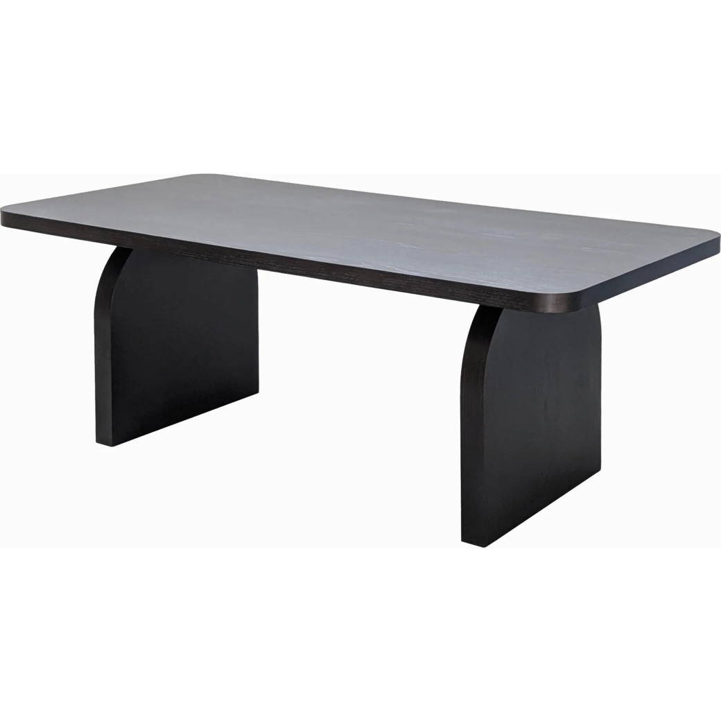 Elora 7-Piece Contemporary Dining Set – Rectangular Table, Jet Black Ash Finish by Modus Furniture