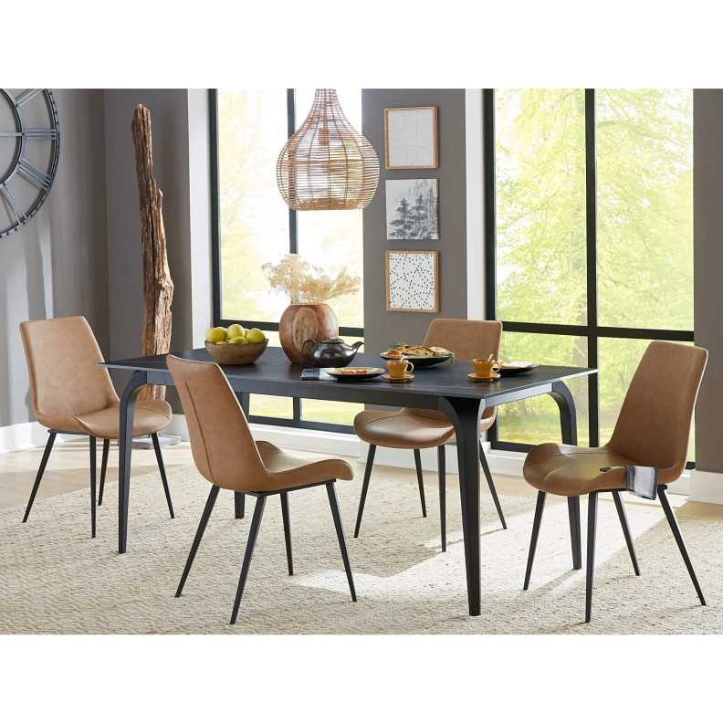 Nicoya 7-Piece Dining Set – Contemporary Style, Black Finish by Modus Furniture