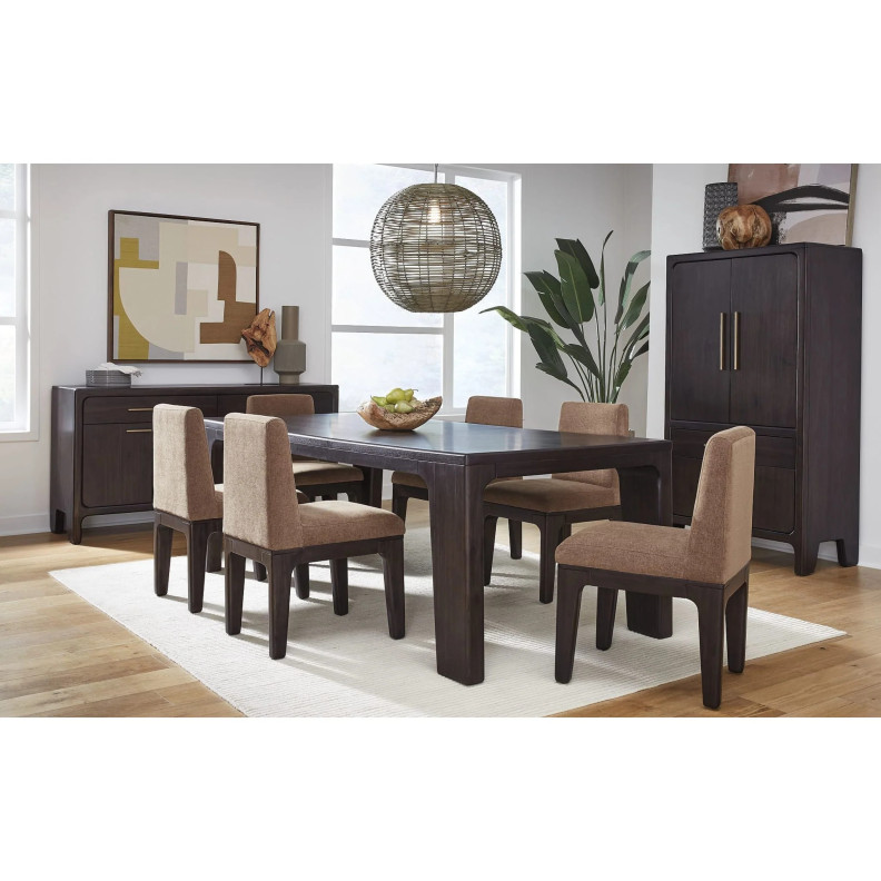 Zamba 7-Piece Dining Set – Contemporary Style, Dark Brown Finish by Modus Furniture