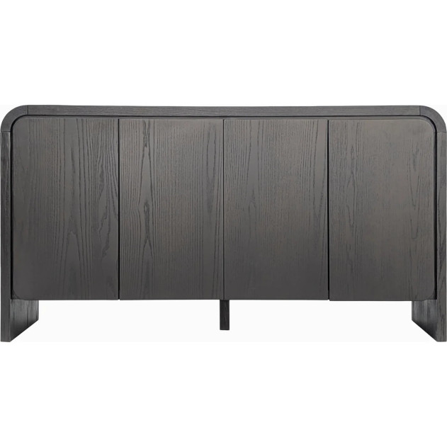 Elora 7-Piece Contemporary Dining Set – Rectangular Table, Jet Black Ash Finish by Modus Furniture