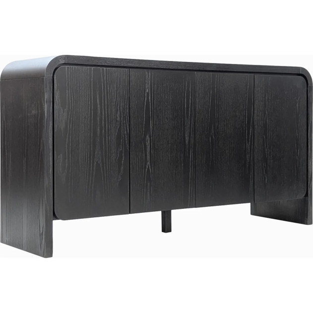 Elora 7-Piece Contemporary Dining Set – Rectangular Table, Jet Black Ash Finish by Modus Furniture