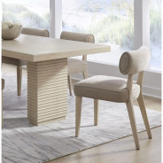 Magnolia 7-Piece Dining Set – Wood Dining Table, Chenille Chairs in Daffodil | Modus Furniture