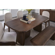 Xolani 6-Piece Dining Set – Acacia Wood Table, 4 Upholstered Chairs & Bench | Modus Furniture