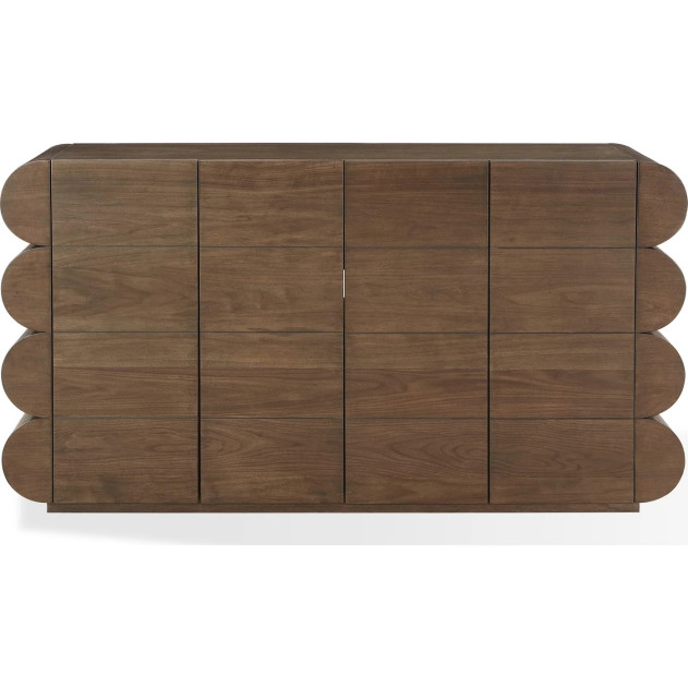 Mataranka 7-Piece Contemporary Dining Set – Rectangular Table, 6 Chairs, Bistre & Brushed Golden Finish by Modus Furniture