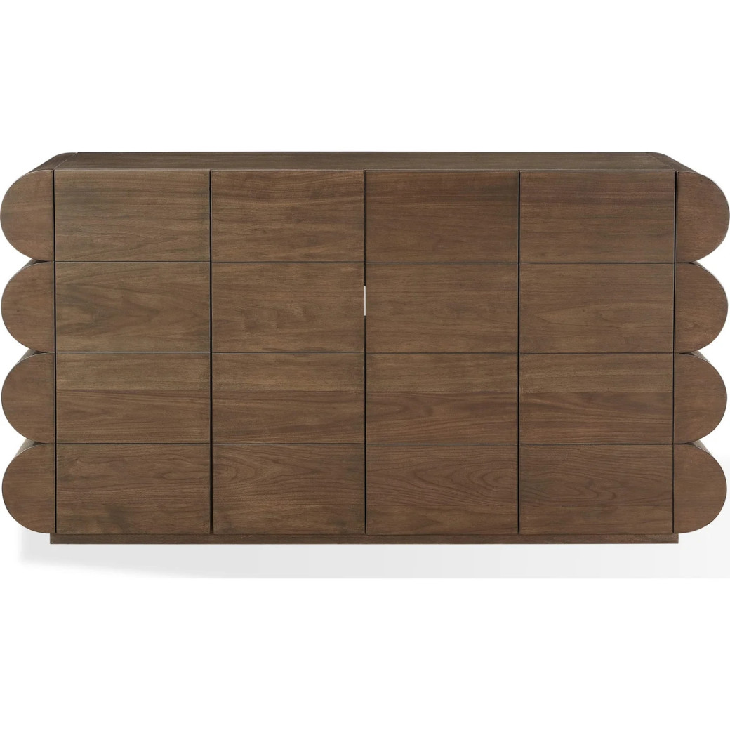 Mataranka 7-Piece Contemporary Dining Set – Rectangular Table, 6 Chairs, Bistre & Brushed Golden Finish by Modus Furniture
