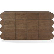 Mataranka 7-Piece Contemporary Dining Set – Rectangular Table, 6 Chairs, Bistre & Brushed Golden Finish by Modus Furniture