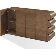 Mataranka 7-Piece Contemporary Dining Set – Rectangular Table, 6 Chairs, Bistre & Brushed Golden Finish by Modus Furniture