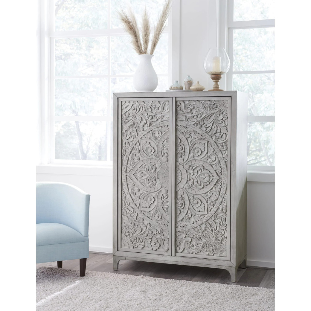 5PC Full Size Bedroom Set Boho Chic Collection– Washed White | Modus Furniture