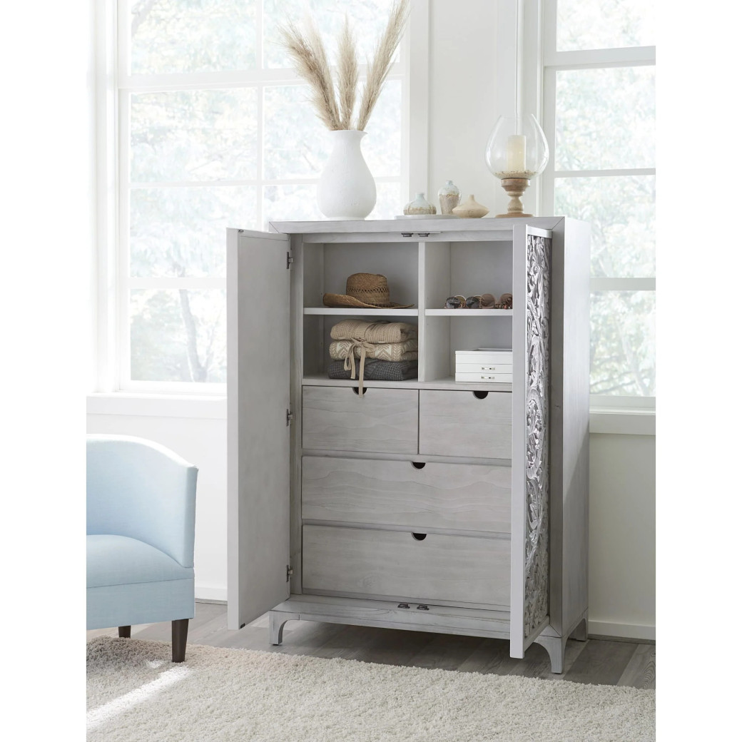 5PC Full Size Bedroom Set Boho Chic Collection– Washed White | Modus Furniture