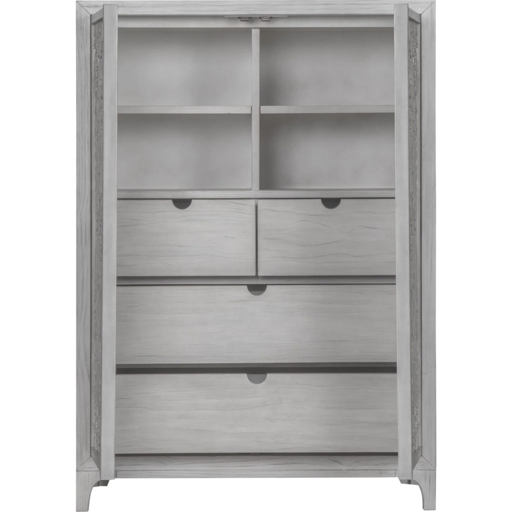 5PC Full Size Bedroom Set Boho Chic Collection– Washed White | Modus Furniture