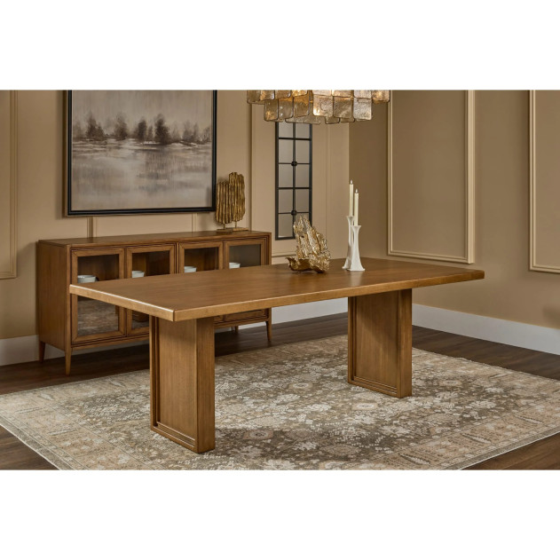 Carlisle 6-Piece Farmhouse Dining Set – Fixed Dining Table, 2 Arm Chairs, 2 Side Chairs & Bench by Modus Furniture