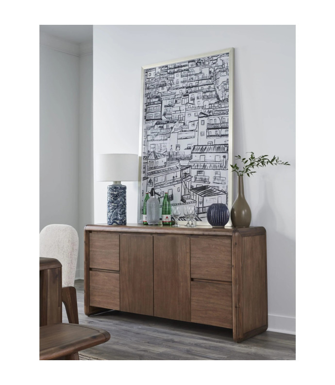 Xolani 2-Door 4-Drawer Acacia Wood Sideboard in Impala Finish by Modus Furniture