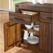 Meadow 3-Drawer 3-Door Solid Wood Sideboard in Brick Brown – Contemporary Style by Modus Furniture