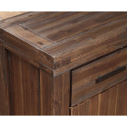Meadow 3-Drawer 3-Door Solid Wood Sideboard in Brick Brown – Contemporary Style by Modus Furniture