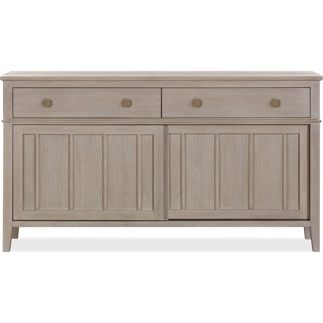 Camden 2-Drawer 2-Door Oak Wood Sideboard in Chai Finish – Contemporary Style by Modus Furniture