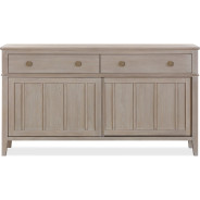 Camden 2-Drawer 2-Door Oak Wood Sideboard in Chai Finish – Contemporary Style by Modus Furniture