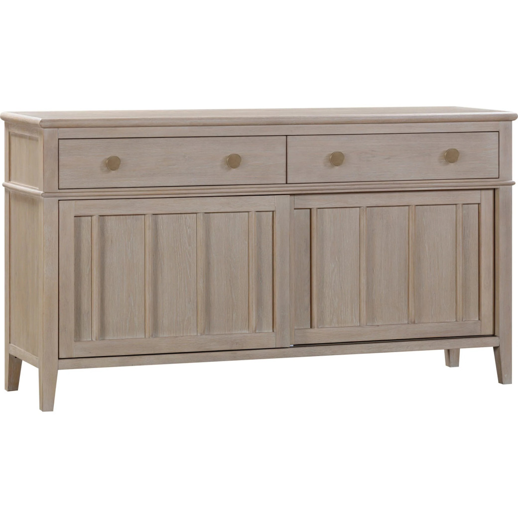 Camden 2-Drawer 2-Door Oak Wood Sideboard in Chai Finish – Contemporary Style by Modus Furniture