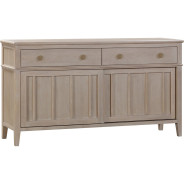 Camden 2-Drawer 2-Door Oak Wood Sideboard in Chai Finish – Contemporary Style by Modus Furniture