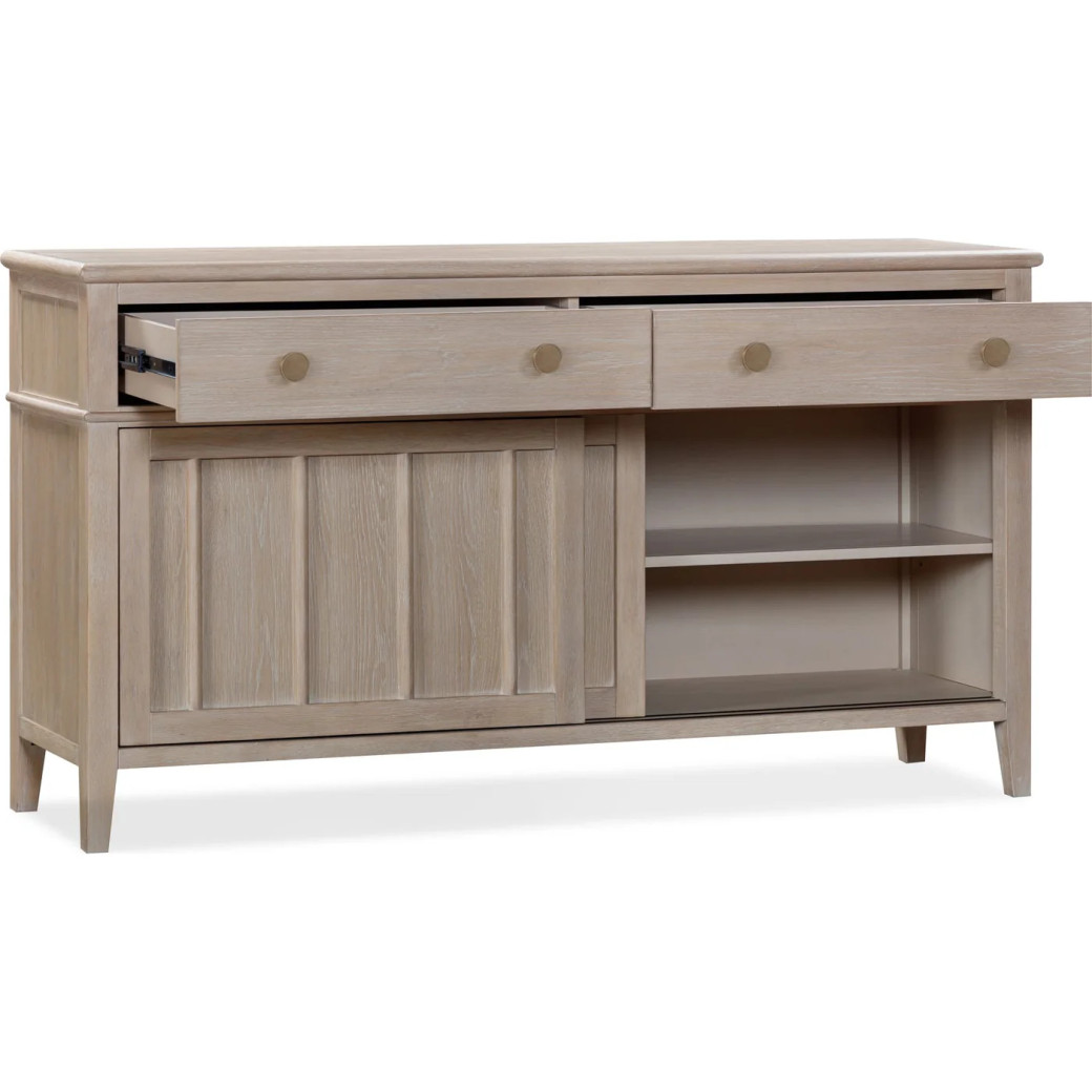 Camden 2-Drawer 2-Door Oak Wood Sideboard in Chai Finish – Contemporary Style by Modus Furniture