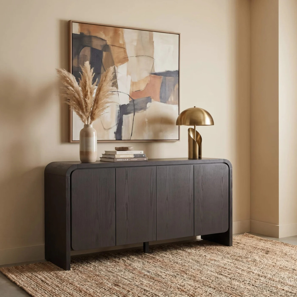 Elora Sideboard in Jet Black Ash Finish – Contemporary Style by Modus Furniture