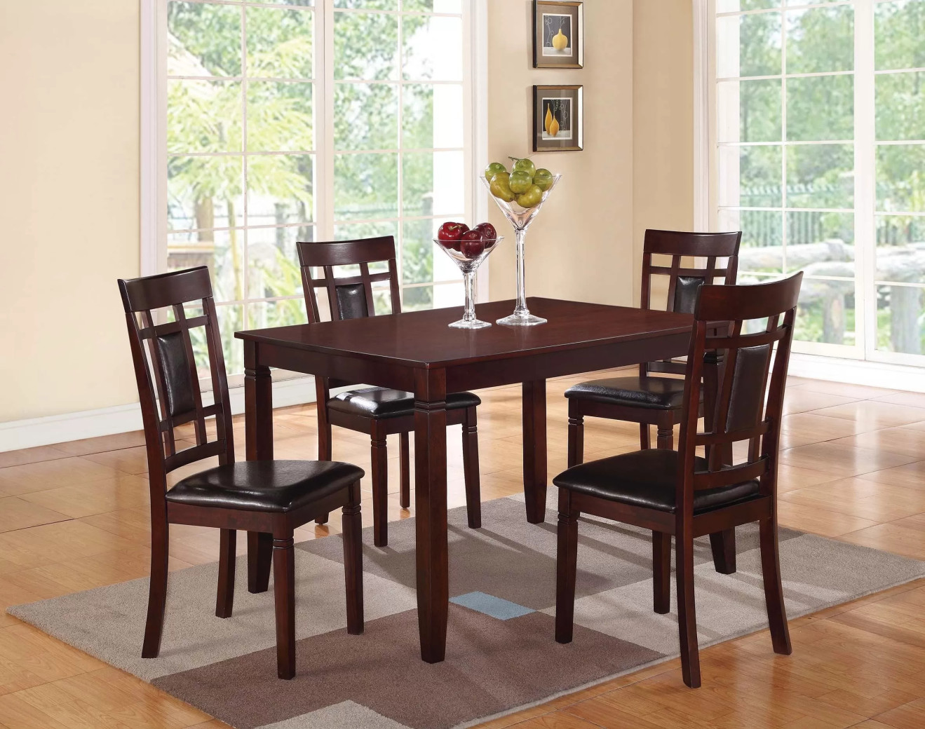 F2232 5-Piece Dining Set with Table & 4 Chairs by Poundex Furniture