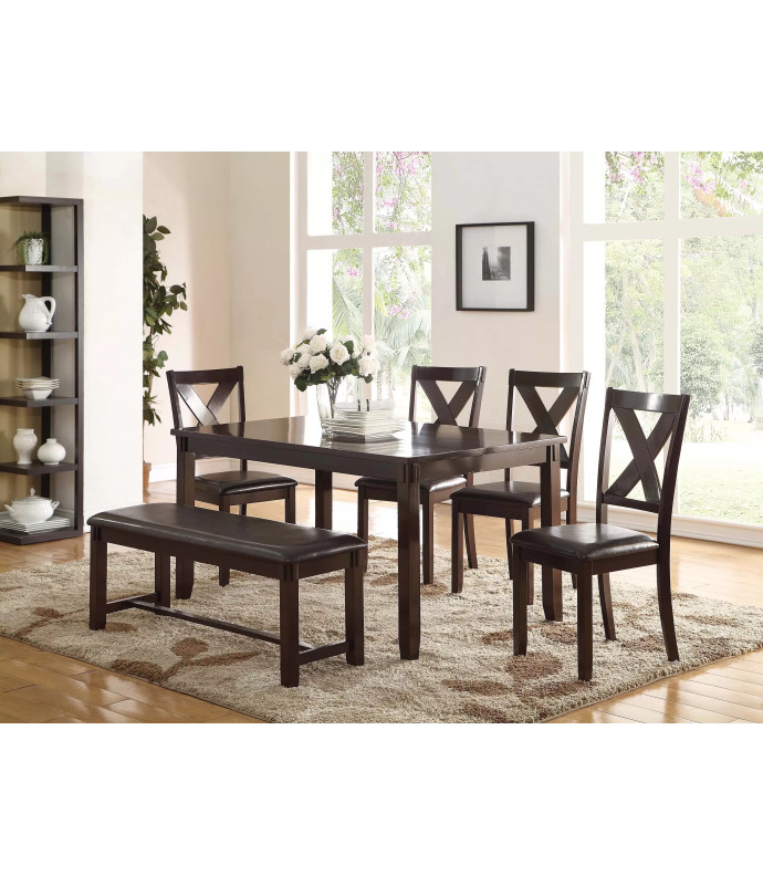 F2297 Espresso 6-Piece Dining Set by Poundex | Phoenix AZ